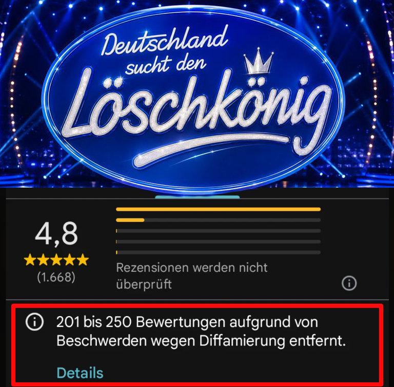 Löschen von Google Bewertungen
