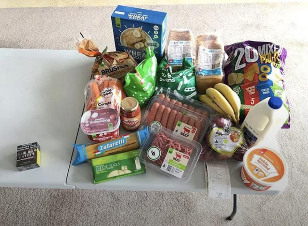 This is how much food you can get for the cost of a pack of cigarettes in Australia.