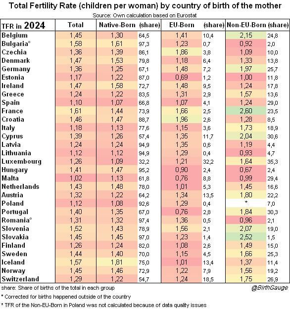 Why do the non-EU born residents of Slovakia have such a high fertility rate? Where do they usually originate from?