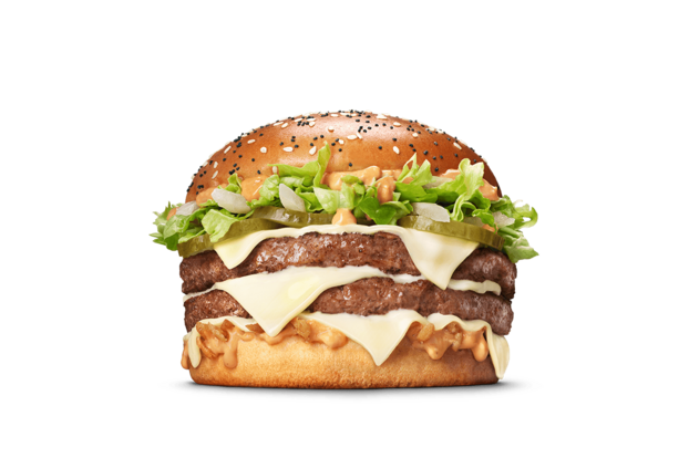Le nouveau burger "Big Arch", disponible le 1er avril chez McDonalds. DR