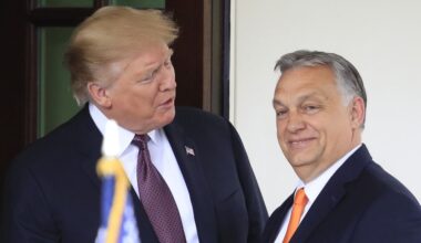 Le Premier ministre hongrois avec le président américain lors de son premier mandat en 2019