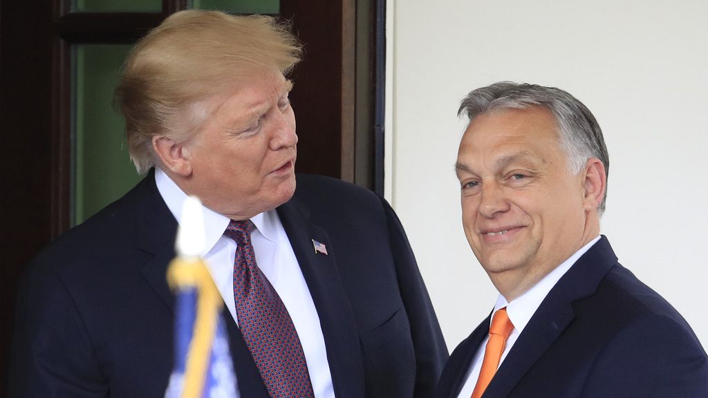 Le Premier ministre hongrois avec le président américain lors de son premier mandat en 2019
