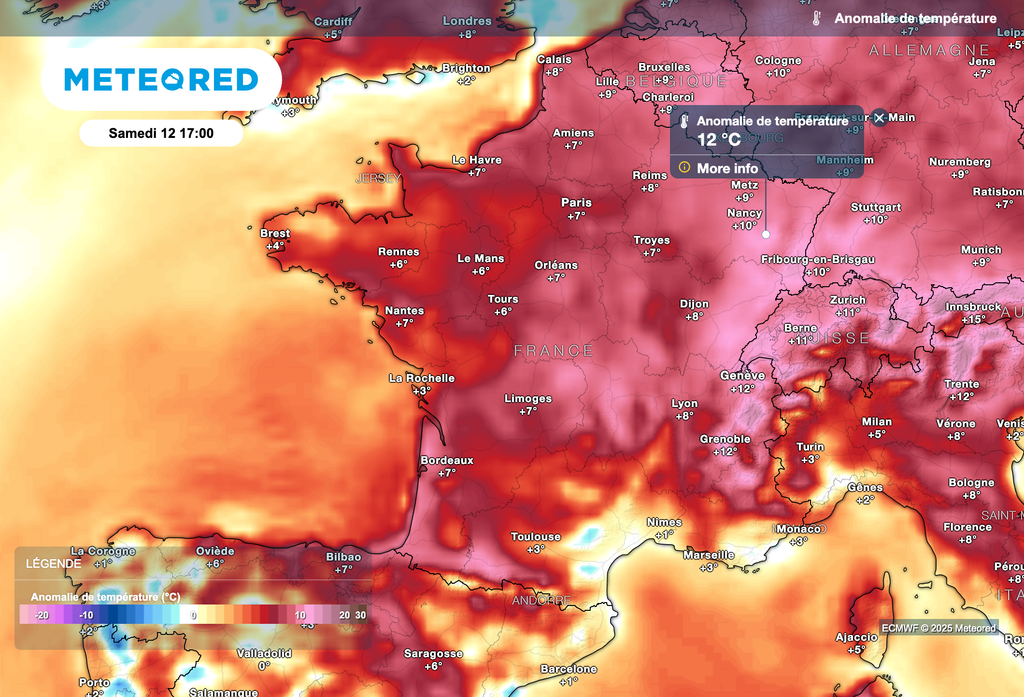Températures très élevées pour la saison attendues samedi prochain.