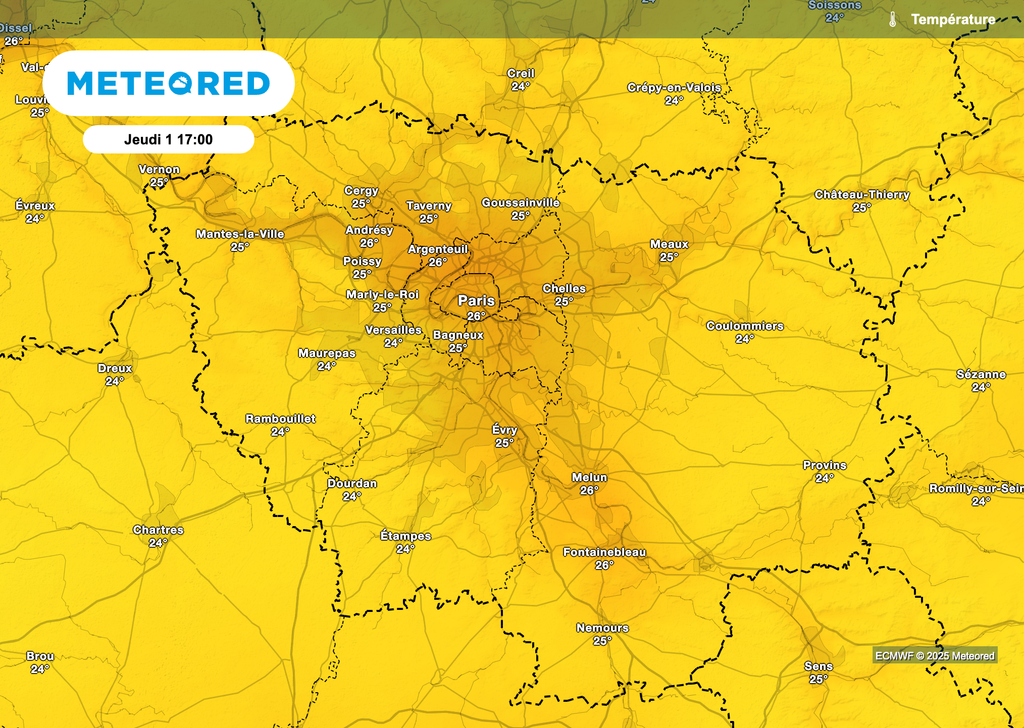 Des pointes à près de 28 degrés attendues en région parisienne entre les journées de mercredi et de jeudi.