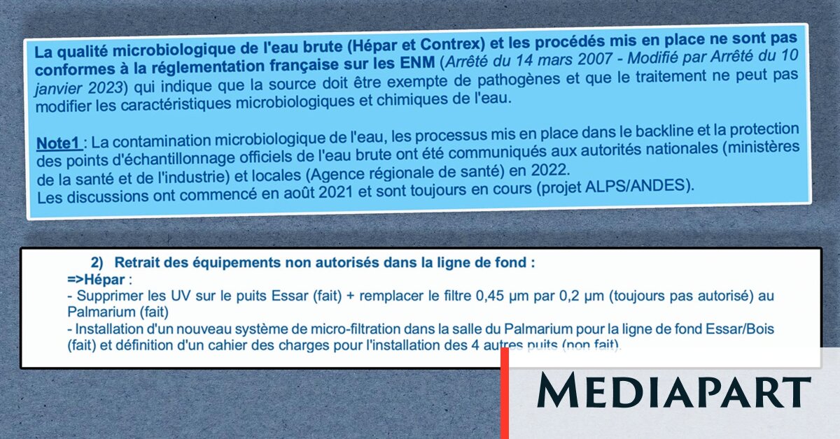 Scandale des eaux minérales : une note interne montre comment Nestlé a fraudé et menti - Mediapart