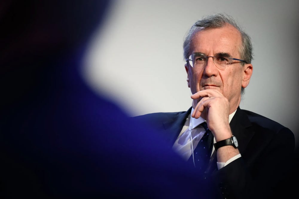 Le gouverneur de la Banque de France François Villeroy de Galhau à Davos en Suisse le 23 mai 2022.