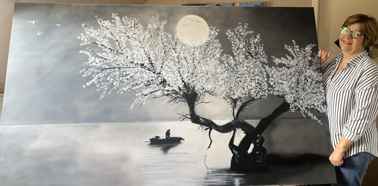 Passionnée de peinture, cette coiffeuse à la retraite expose près de Flers