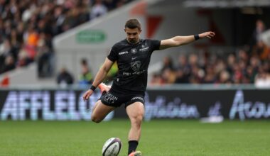 Thomas Ramos lors de la rencontre de Top 14 face à Castres, à Toulouse, le 26 avril 2025 (Valentine CHAPUIS)