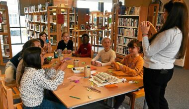 Lecture et création d’un livre papillon pour les enfants à la bibliothèque de Guerlédan le jeudi 17 avril