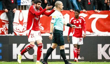 « La décision de l’arbitre a tué le match » : réduit à dix avant la pause contre Lens, le Stade Brestois s’estime floué