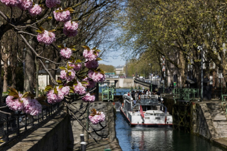 Le canal Saint-Martin, à Paris, le 6 avril 2025 (JOEL SAGET)