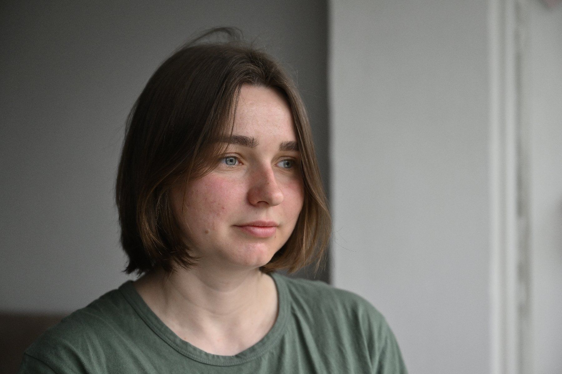 L'Ukrainienne Daria Yédamova lors d'une interview avec l'AFP, le 25 mars 2025 à Kiev