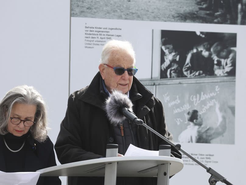 Naftali Fürst s'exprime à l'occasion du 80e anniversaire de la libération du camp de concentration de Buchenwald, le dimanche 6 avril 2025