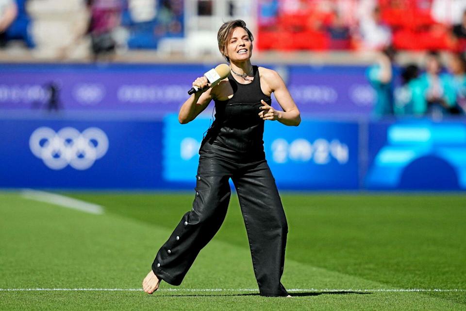 Gala Rizzatto au Parc des Princes le 10 août dernier avant la finale du tournoi olympique féminin entre le Brésil et les États-Unis.   - Credit:Oscar J Barroso/AFP7/Shutterstoc/SIPA