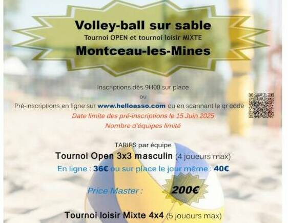 Montceau - 1er tournoi de volley-ball sur sable, du beach volley