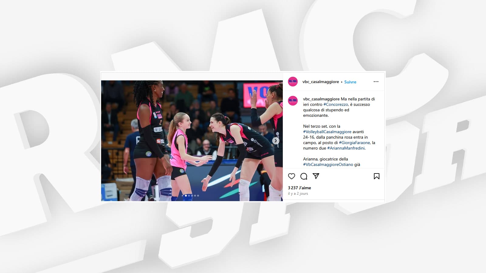 A 13 ans, elle devient la plus jeune joueuse de l'histoire du volley professionnel en Italie