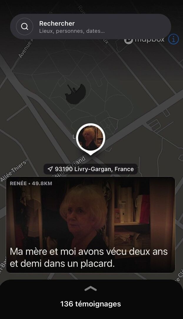 L'application les Derniers permet de chercher via la gÃ©olocalisation des tÃ©moignages de rescapÃ©s d'Auschwitz.