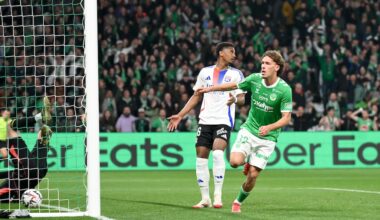 32 Lucas STASSIN (asse) during the Ligue 1 MCDonald's match between Saint Etienne and Lyon on April 20, 2025 at Stade Geoffroy-Guichard in Saint-Etienne, France. (Photo by Christophe Saidi/FEP/Icon Sport) - Photo by Icon Sport Ligue 2