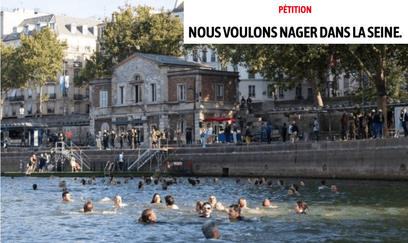 "Nous voulons nager dans la Seine et dans les canaux d’Ile-de-France" une pétition lancée par collectif de nageurs et nageuses d'Île-de-France