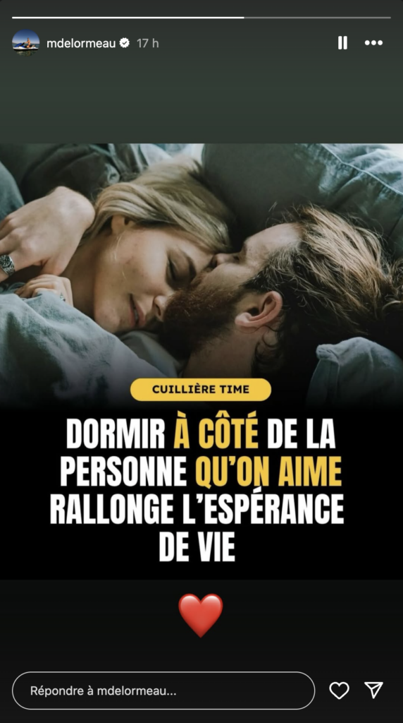 Capture écran story Instagram @mdelormeau