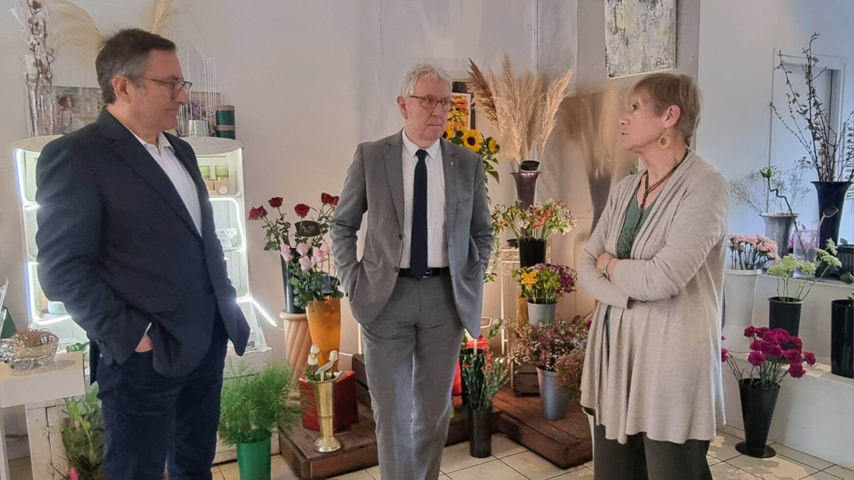 Le député et le maire chez Floriflor.