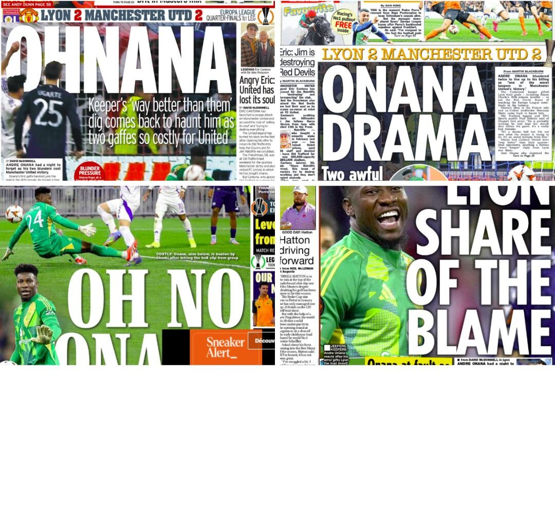 OL – Manchester United vu par la presse anglaise : le fiasco Onana