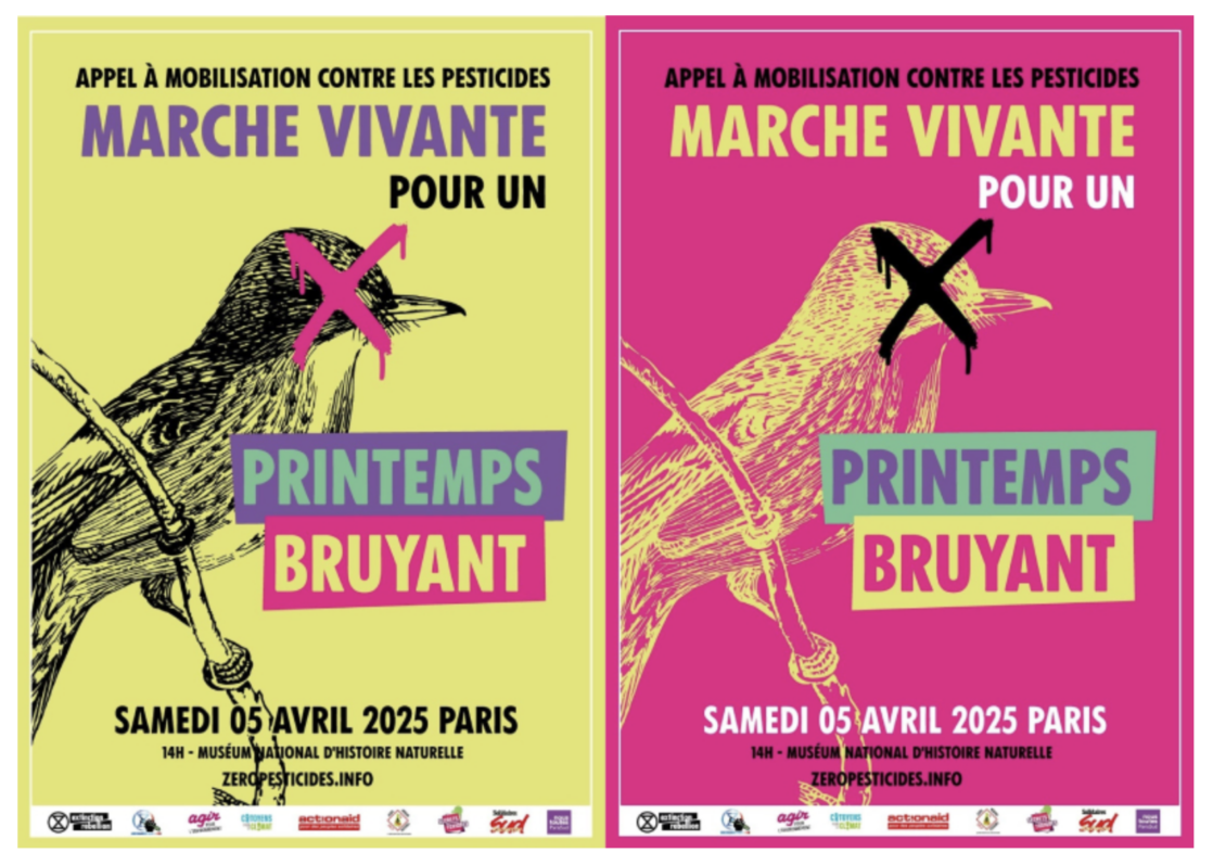 Non aux pesticides et aux régressions des politiques environnementales - Grande marche le samedi 5 avril 2025 à Paris