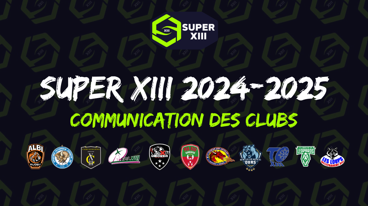 Super XIII - On note la communication des clubs de Super XIII - Rugby à XIII