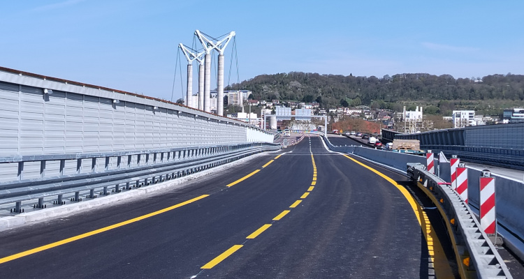Pont Flaubert / Sud 3 : la circulation évolue entre la rive droite et la rive gauche de Rouen