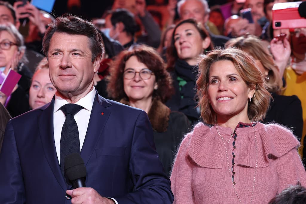Christian Estrosi et sa femme, la journaliste Laura Tenoudji. © SYSPEO/SIPA
