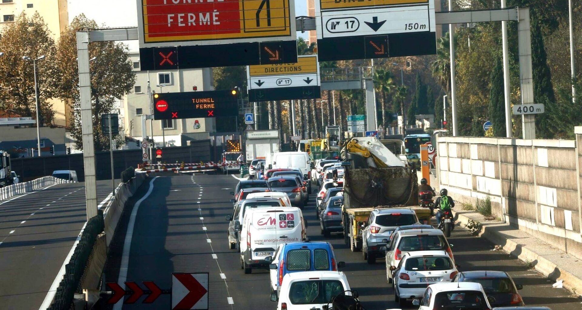 Le tunnel de Toulon fermé à la circulation dans un sens après un accident