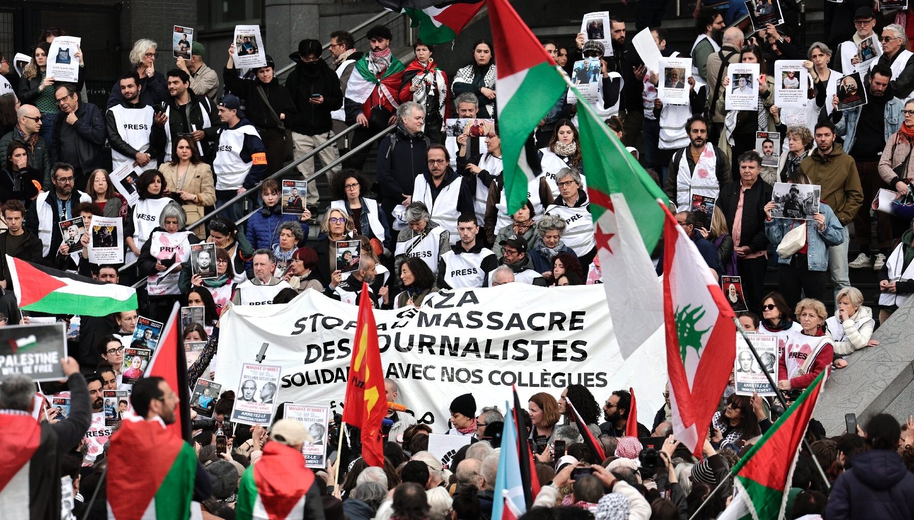Rassemblements à Paris et Marseille en soutien aux journalistes tués à Gaza