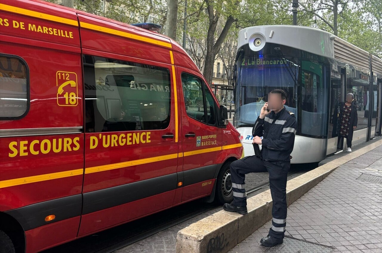 Marseille. Le tramway à l'arrêt sur cette ligne de la RTM : un piéton percuté