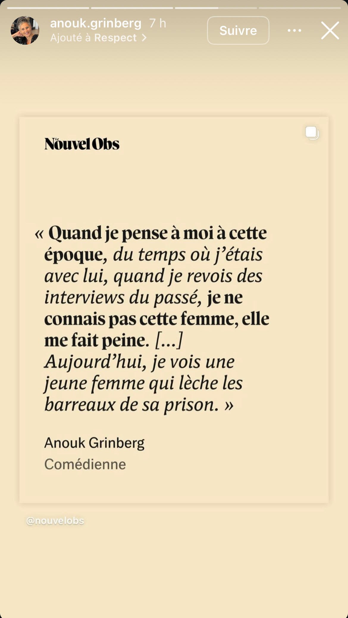 Anouck Grinberg livre un témoignage bouleversant