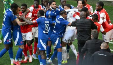 Des tensions ont éclaté en toute fin de match entre les joueurs de Reims et de Strasbourg lors de la victoire à l
