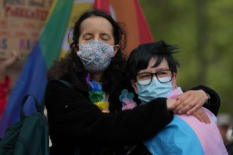 Des participants à la manifestation.