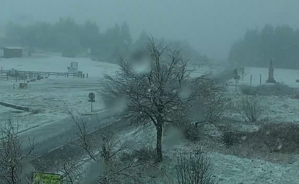 Les flocons sont tombés en nombre sur le col de la Croix de Chaubouret.
