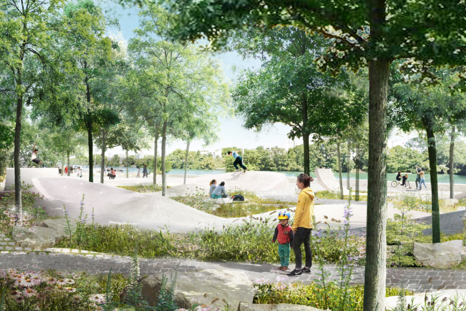 La Métropole présente son projet de skatepark sur le bord du Rhône.