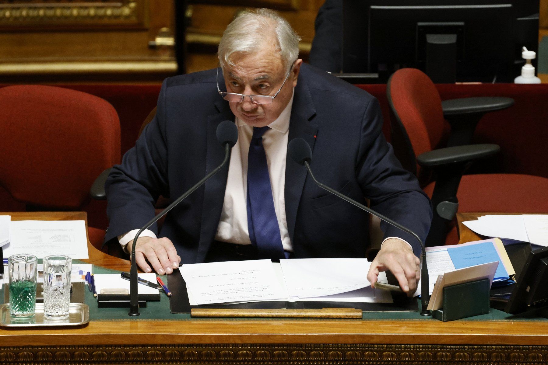 Le président du Sénat Gérard Larcher, le 23 janvier 2025 à la Chambre haute, à Paris