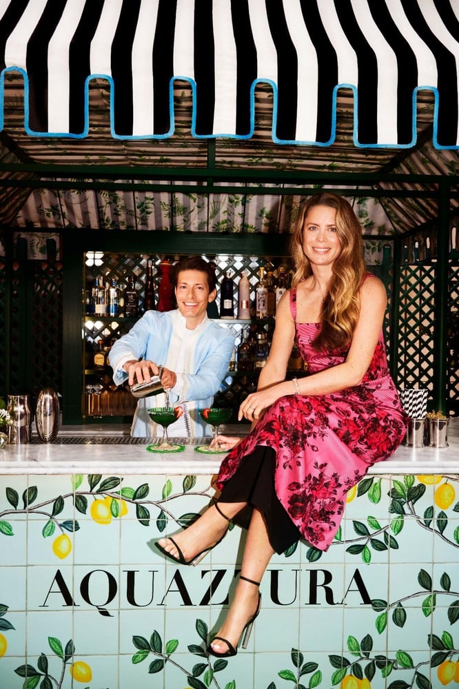 Edgardo Osorio et Lydia Forte au nouveau bar Aquazzura à Rome.