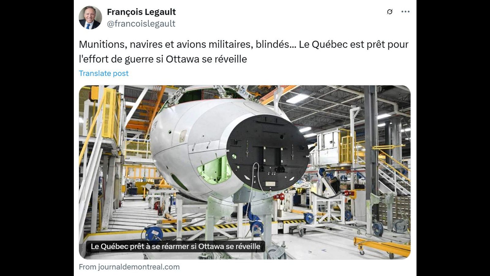 En Allemagne, le Premier ministre du Québec fait la promotion de l’industrie militaire