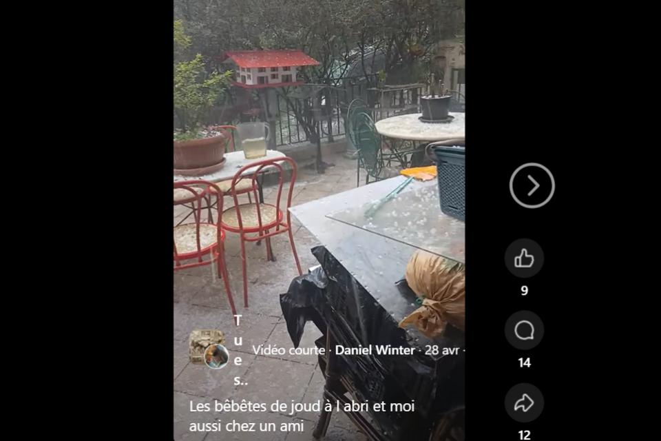 La grêle est tombée pendant plusieurs dizaines de minutes.