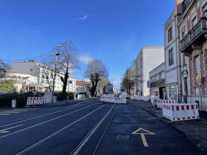 chantier tram ouest route des romains