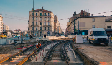 © Lucas Frangella - Les travaux du tramway T6 à Villeurbanne se poursuivent dans les temps.