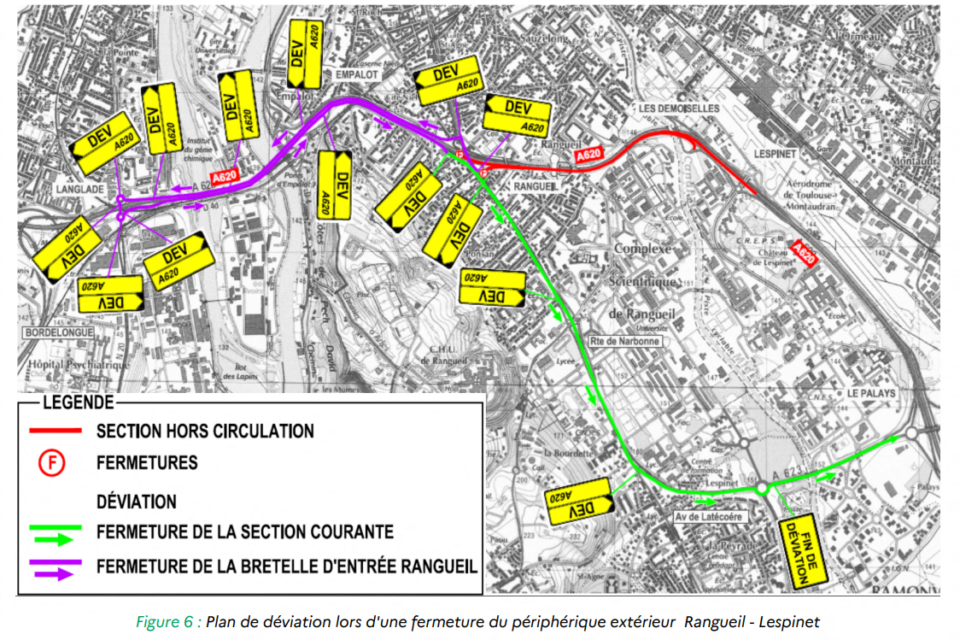 Voici l'itinéraire de déviation mis en place le temps du week-end du 11 avril soir au 14 avril matin, et des semaines de vacances scolaires la nuit.