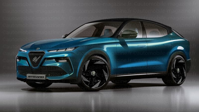 Les versions thermiques de l'Alfa Romeo Stelvio auront une calandre différente de celle des modèles électriques.