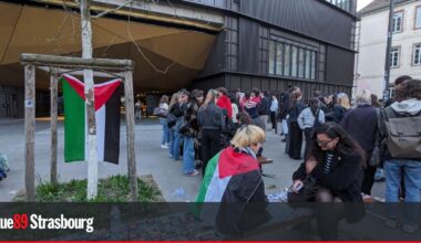 Le bâtiment de Sciences Po Strasbourg bloqué