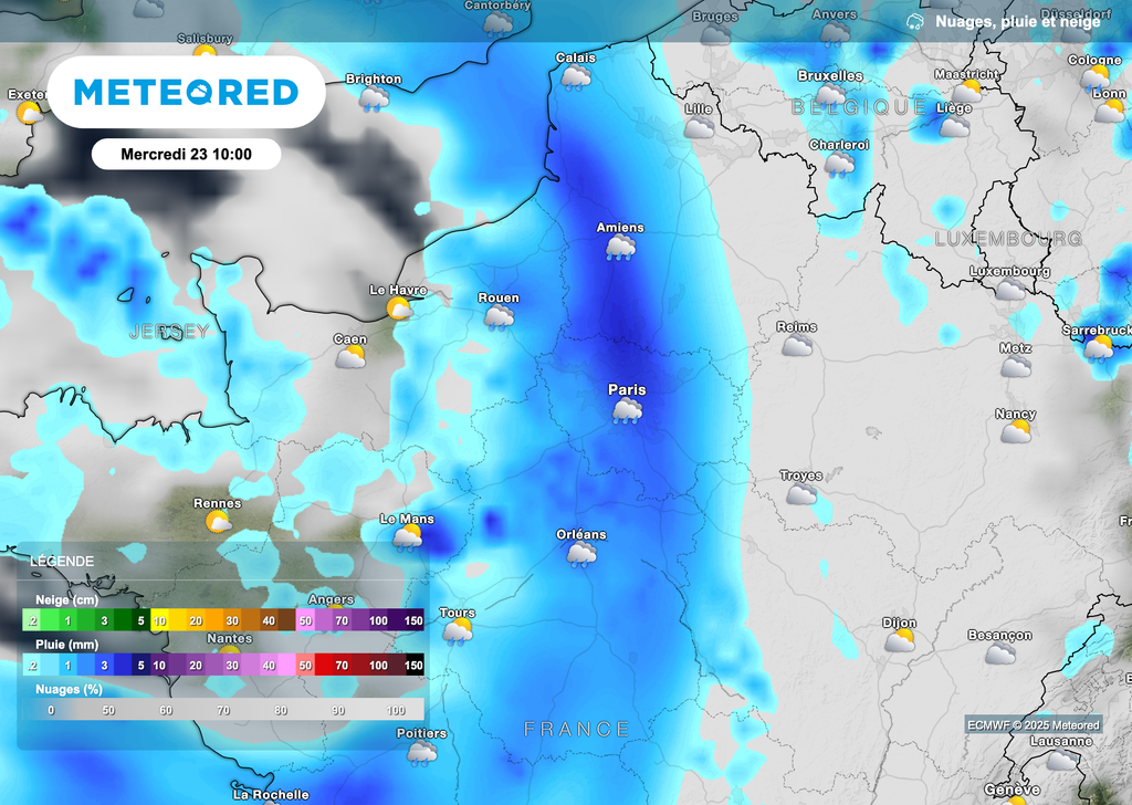 Météo pluvieuse en Île-de-France ce mercredi matin.