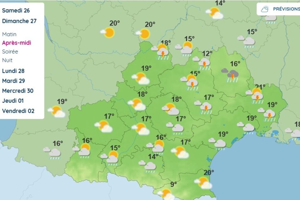 Des risques d'orages sont à craindre dans le nord de l'Occitanie, ce dimanche