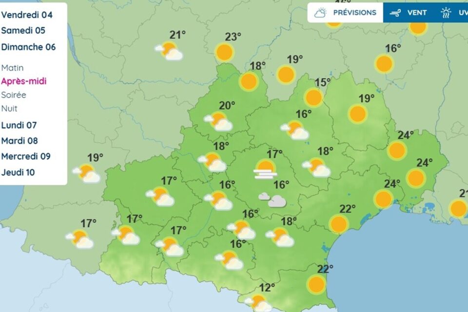Il fera jusqu'à 25°C dans l'Hérault, dimanche